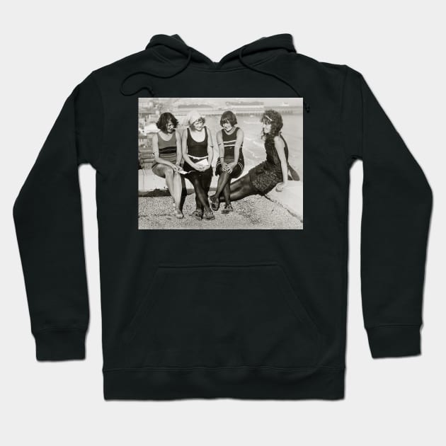 Girls at Atlantic City Beach, 1922. Vintage Photo Hoodie by historyphoto